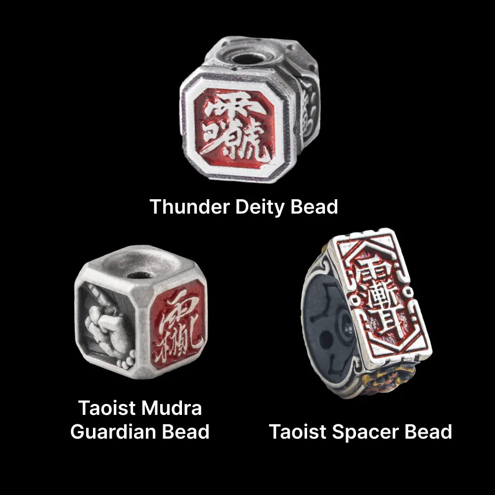 Ox.Sliver Taoist Mudra Guardian Bead Sku 09