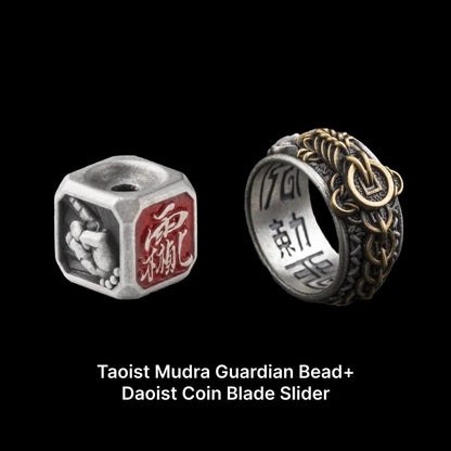 Ox.Sliver Taoist Mudra Guardian Bead Sku 10