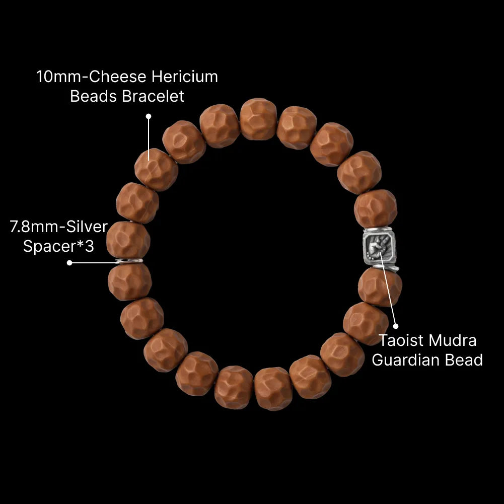 Ox.Sliver Taoist Mudra Guardian Bead Sku 14