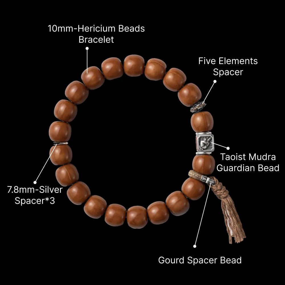 Ox.Sliver Taoist Mudra Guardian Bead Sku 15