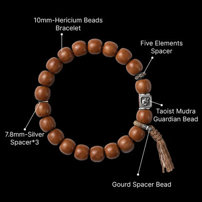 Ox.Sliver Taoist Mudra Guardian Bead Sku 15