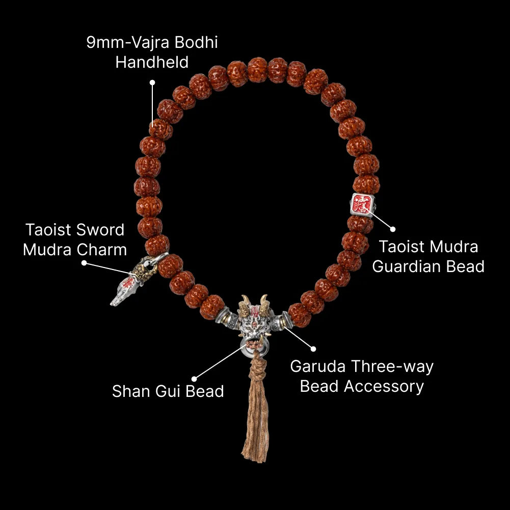 Ox.Sliver Taoist Mudra Guardian Bead Sku 16