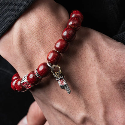 Ox.Sliver With Brass Taoist Sword Mudra Charm Details 04