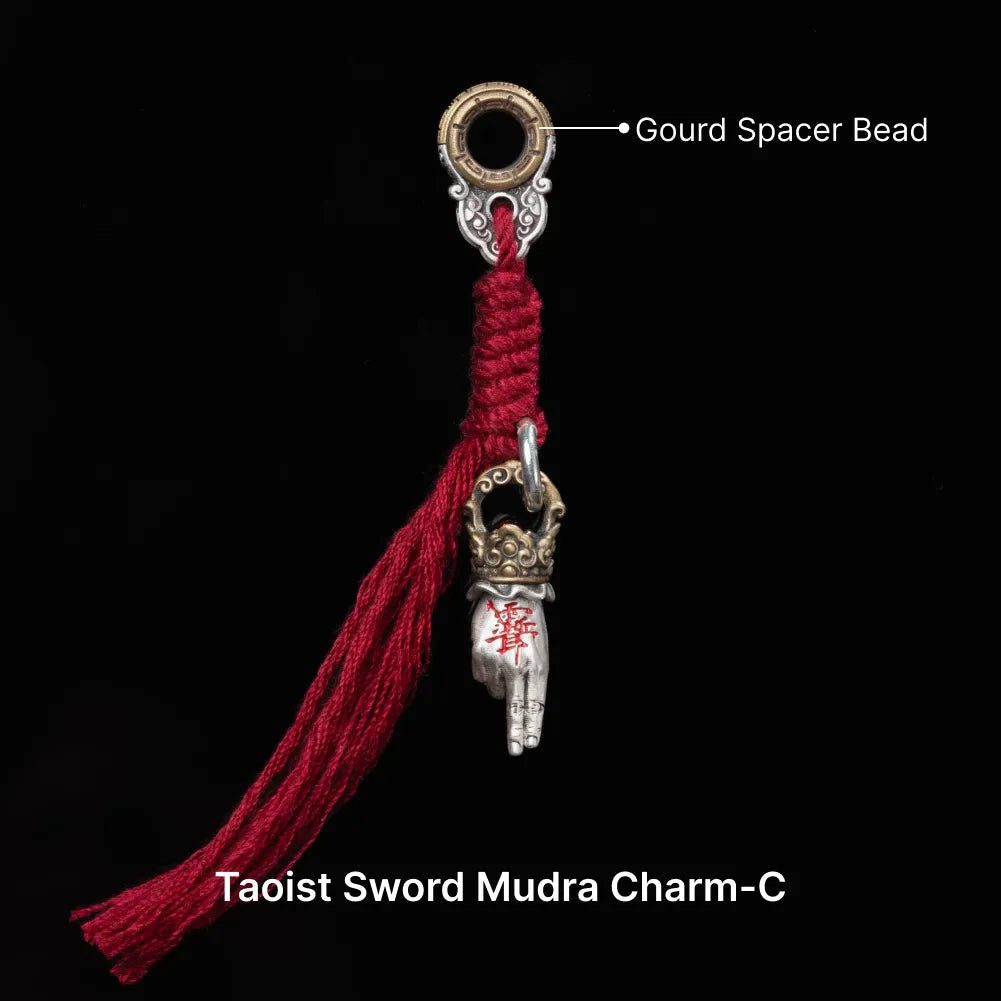Ox.Sliver With Brass Taoist Sword Mudra Charm Sku 03