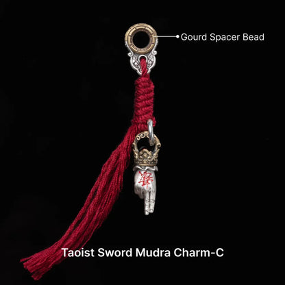 Ox.Sliver With Brass Taoist Sword Mudra Charm Sku 03