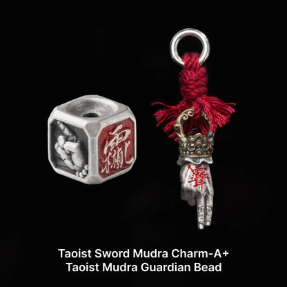 Ox.Sliver With Brass Taoist Sword Mudra Charm Sku 04