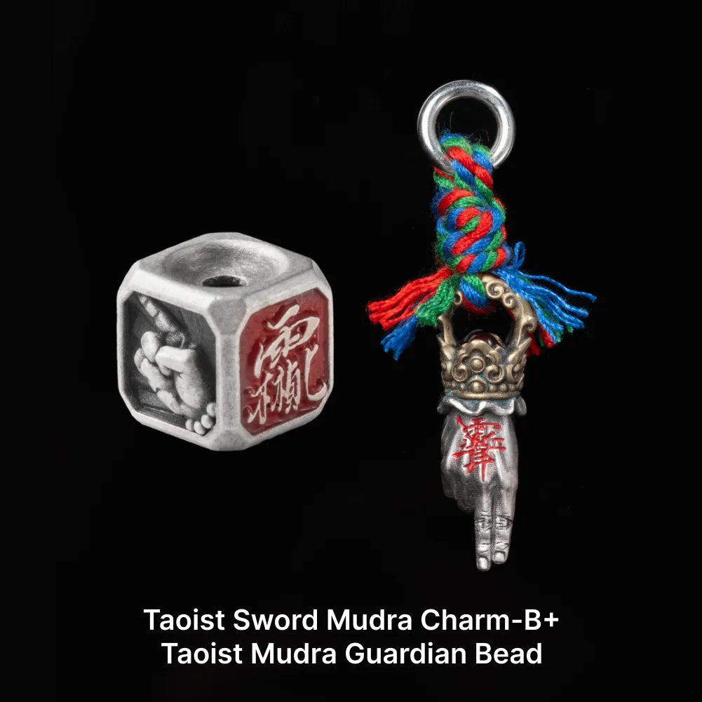 Ox.Sliver With Brass Taoist Sword Mudra Charm Sku 05