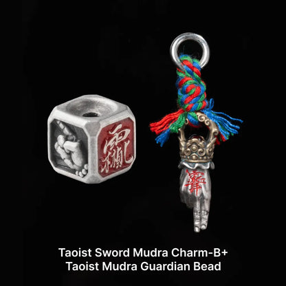 Ox.Sliver With Brass Taoist Sword Mudra Charm Sku 05