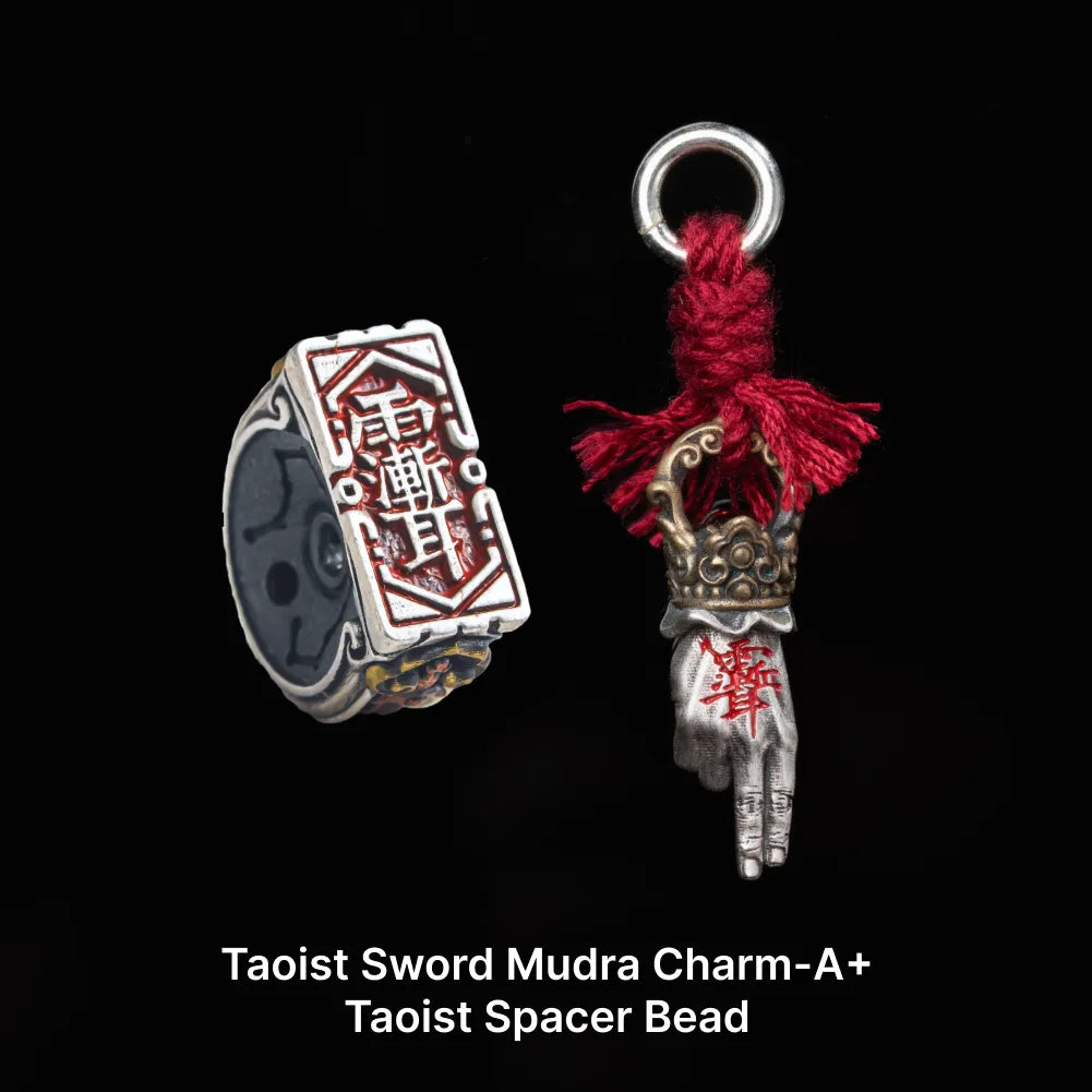 Ox.Sliver With Brass Taoist Sword Mudra Charm Sku 06