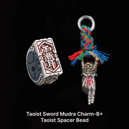 Ox.Sliver With Brass Taoist Sword Mudra Charm Sku 07