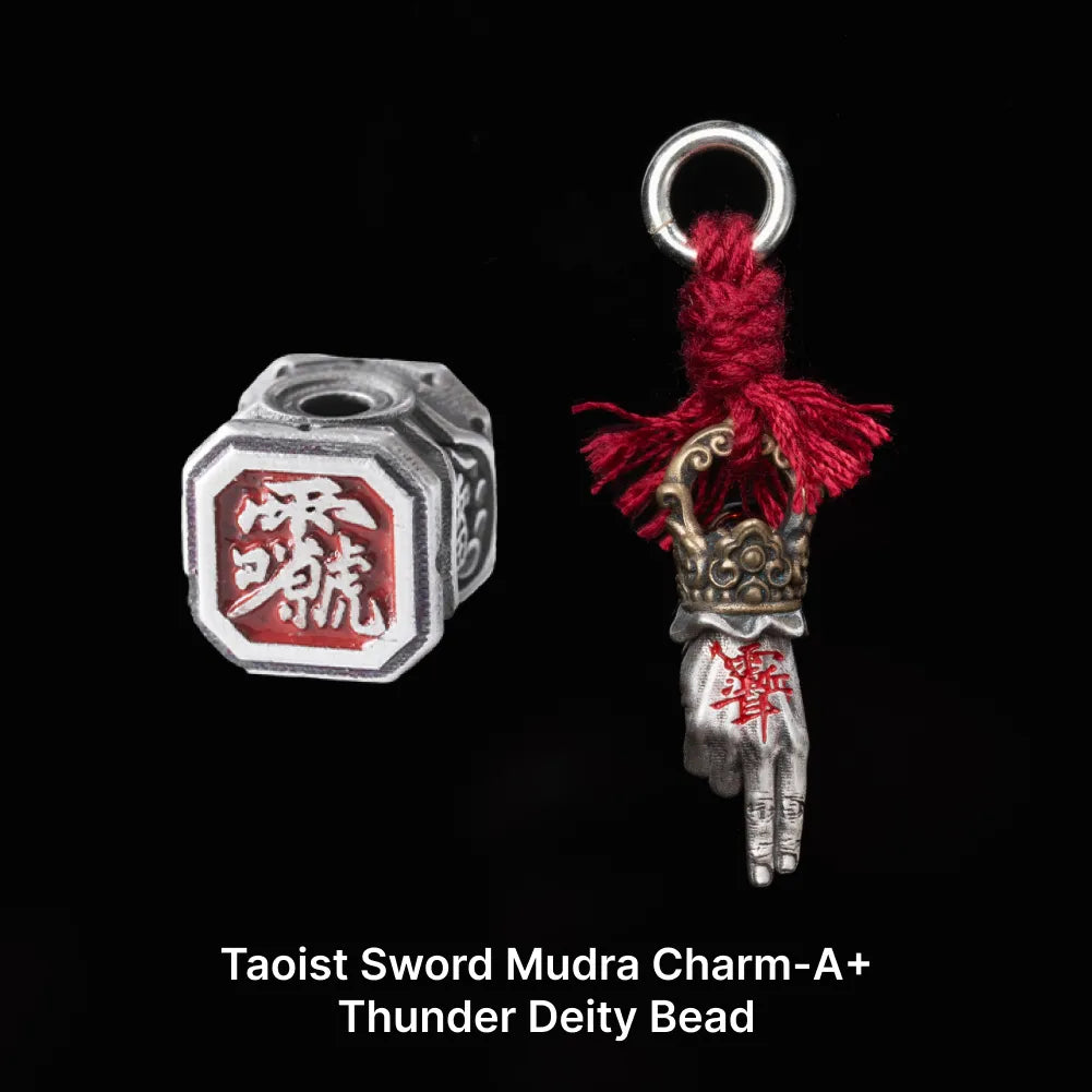 Ox.Sliver With Brass Taoist Sword Mudra Charm Sku 08