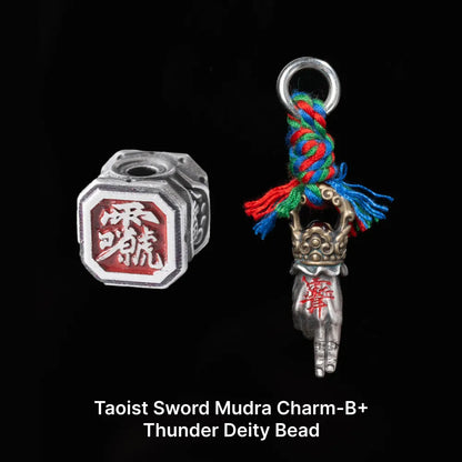 Ox.Sliver With Brass Taoist Sword Mudra Charm Sku 09