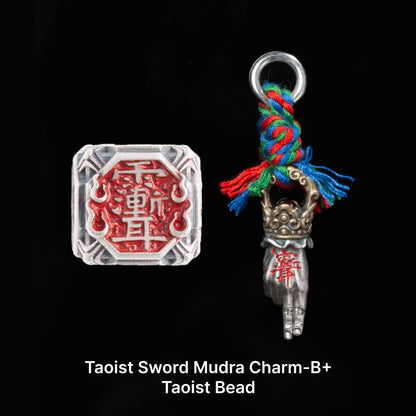 Ox.Sliver With Brass Taoist Sword Mudra Charm Sku 11