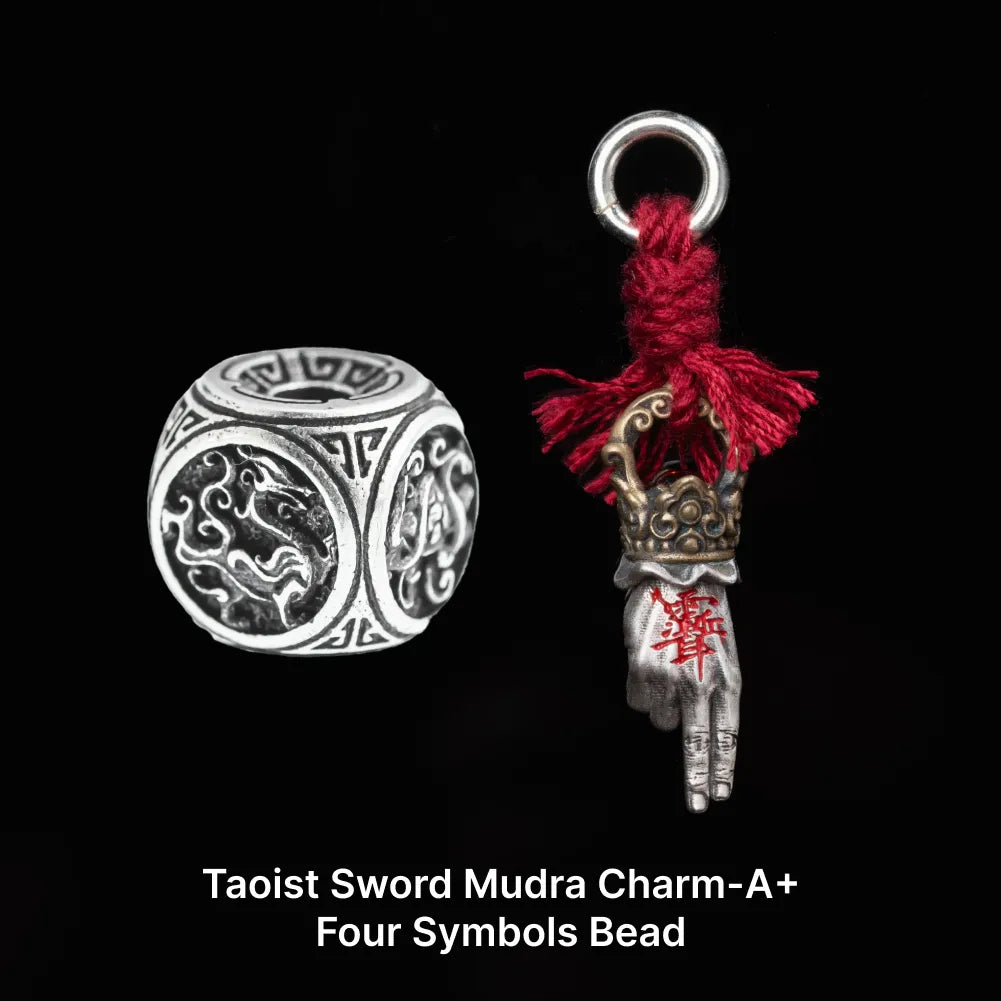 Ox.Sliver With Brass Taoist Sword Mudra Charm Sku 12