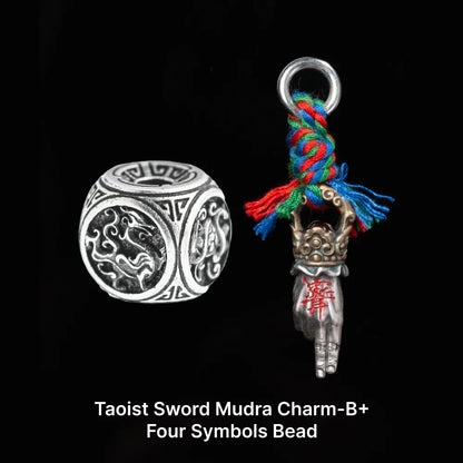 Ox.Sliver With Brass Taoist Sword Mudra Charm Sku 13