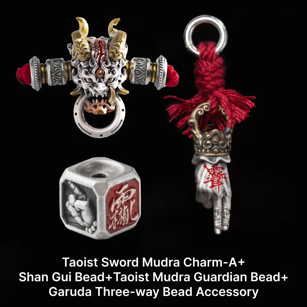Ox.Sliver With Brass Taoist Sword Mudra Charm Sku 14