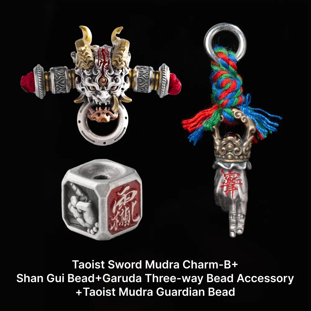 Ox.Sliver With Brass Taoist Sword Mudra Charm Sku 15