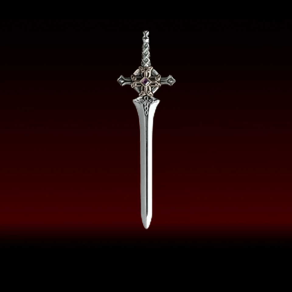 Ox.Sliver Witn Brass Judicator Blade Ring Details 06