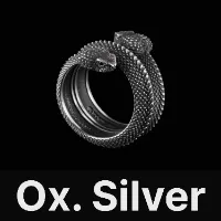 Amphisbaena Triple layer Ring Oxidized Silver & Black Zircon