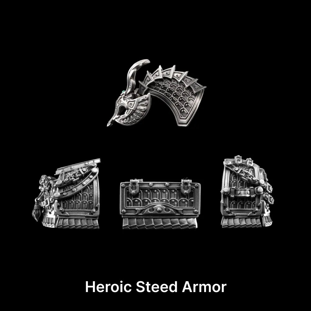 Oxidized Silver Heroic Steed Armor Details 01