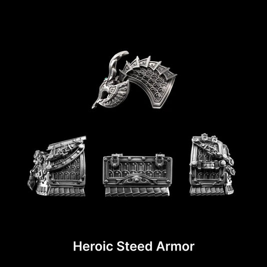 Oxidized Silver Heroic Steed Armor Details 01