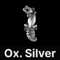 Knob Tail Gecko Fridge Magnets Oxidized Silver & Black Agate