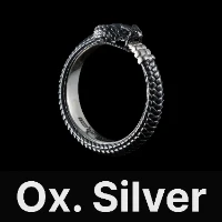 Ouroboros Ring Oxidized Silver & Black Zircon