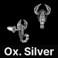 Scorpion Earrings Oxidized Silver
