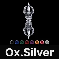 Vajra Pestle Figurine Oxidized Silver