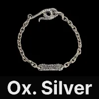 TaoTie Chain Bracelet - 6mm Oxidized Silver