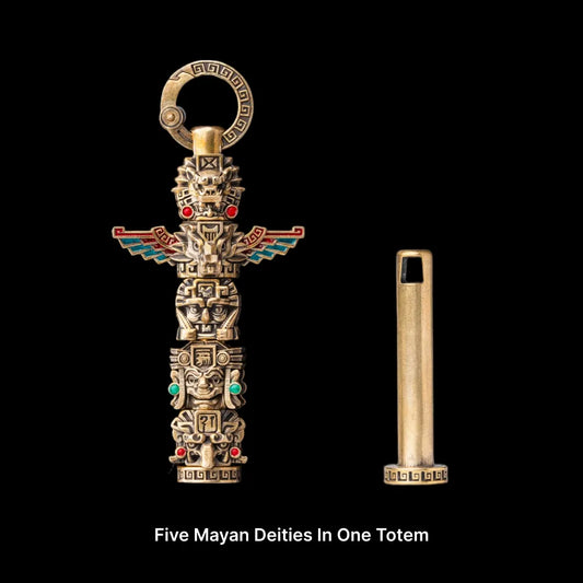 Buy Polished Brass Mayan Totem Pendant