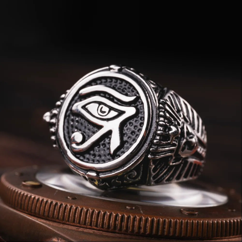 Polished Steel EYEternal Pharaoh Ring Details 02