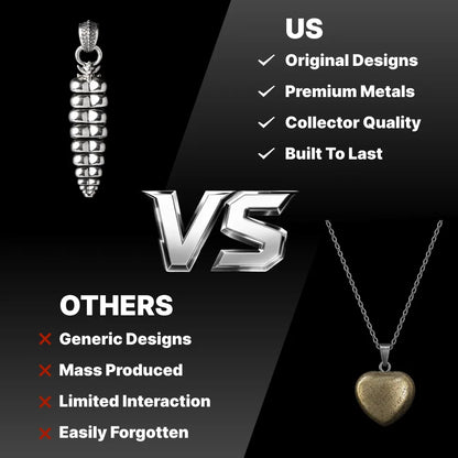 Polished White Bronze Rattlesnake Tail Pendant VS Others