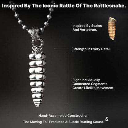 Polished White Bronze Rattlesnake Tail Pendant articulated segments