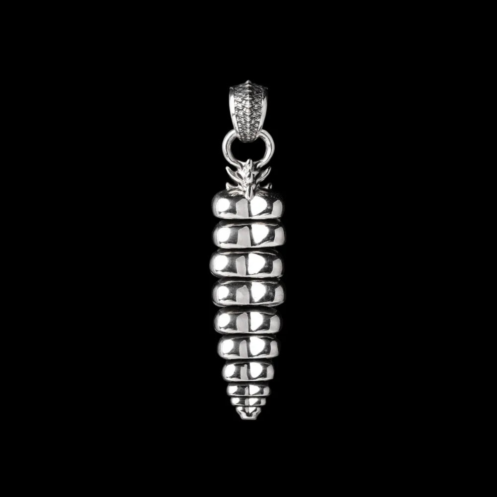 Polished White Bronze Rattlesnake Tail Pendant