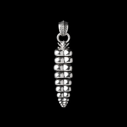 Polished White Bronze Rattlesnake Tail Pendant