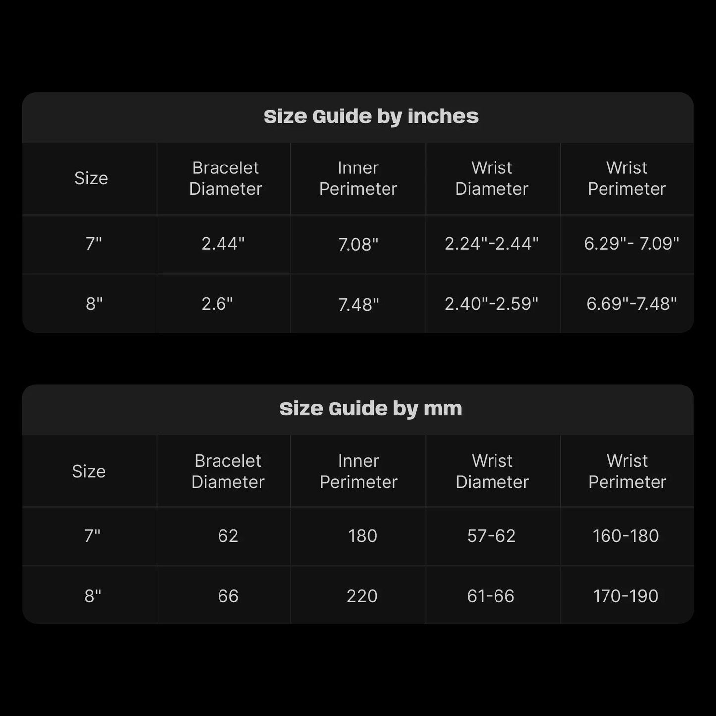 Rattlesnake Bracelet Size Guide