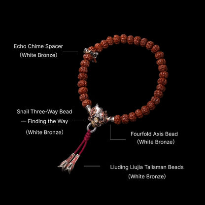 Snail Three-Way Bead - Finding the Way - White Bronze - With Silver Chip Beads