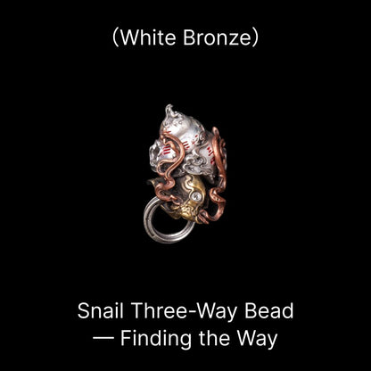 Snail Three-Way Bead - Finding the Way - White Bronze - With Handheld Cord C