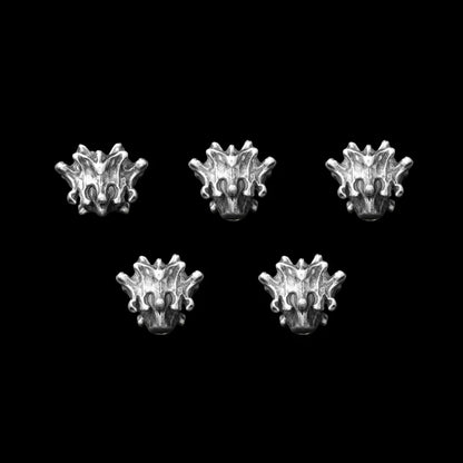 Serpent Spine Beaded Bracelet Oxidized Silver Beads Set Black Background