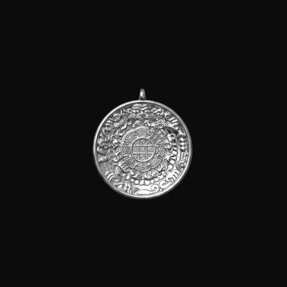 Silver Nine Palaces Bagua Talisman Pendant