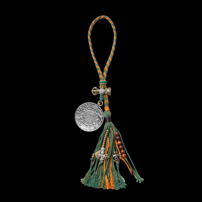 Silver Nine Palaces Bagua Talisman Pendant Green Tara Style