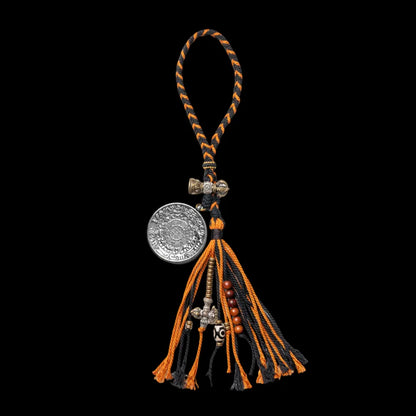Silver Nine Palaces Bagua Talisman Pendant Mahakala Style