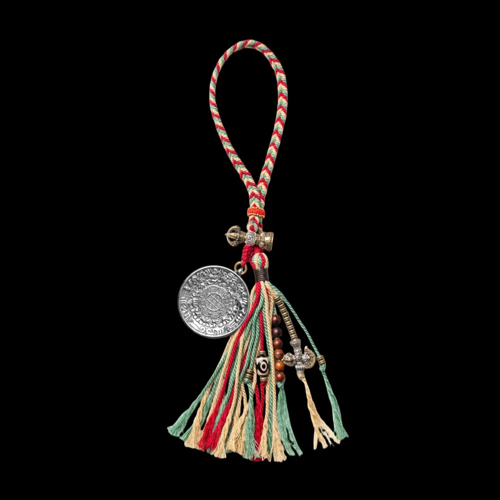 Silver Nine Palaces Bagua Talisman Pendant Padmasambhava Style