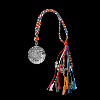 Silver Nine Palaces Bagua Talisman Pendant Windhorse Style