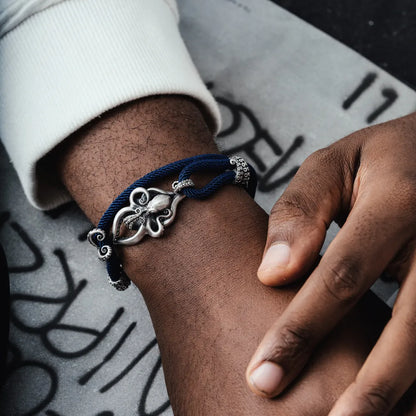 Silver Octopus Rope Bracelet Details 02