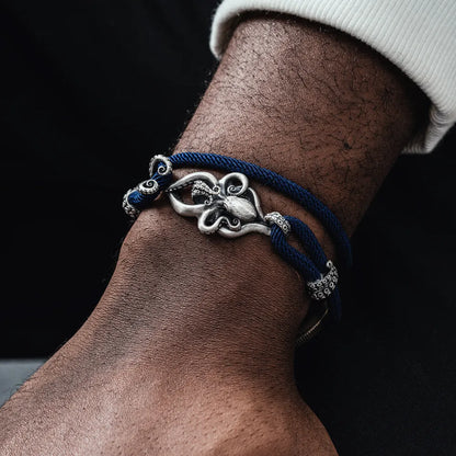 Silver Octopus Rope Bracelet Details 03