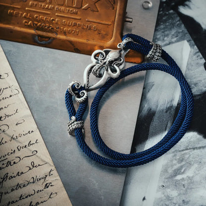 Silver Octopus Rope Bracelet Details 04