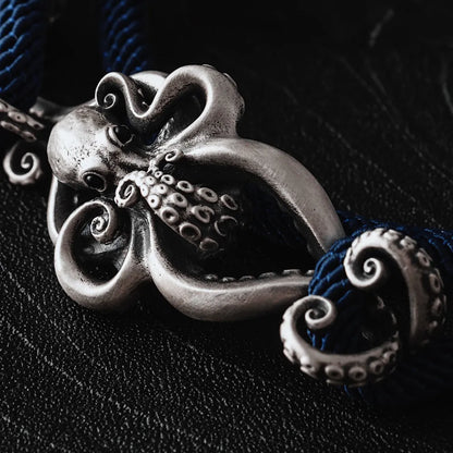 Silver Octopus Rope Bracelet Details 04