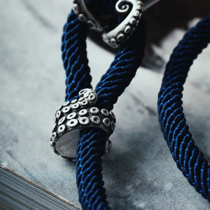 Silver Octopus Rope Bracelet Details 05